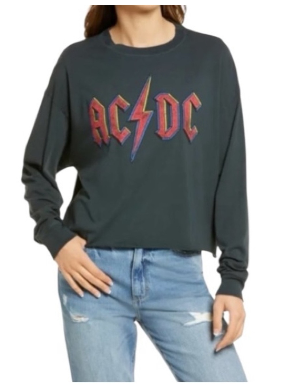 DAYDREAMER AC/DC Graphic Band Long Sleeve Shirt size XL